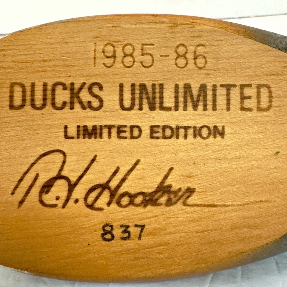 Vtg 1985-1986 Ducks Unlimited Decoy Limited Edition Signed TJ Hooker #837